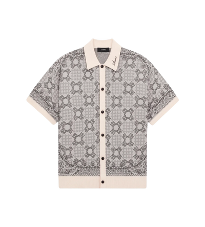 MA Quad Check Mesh Shirt in Brown/Beige