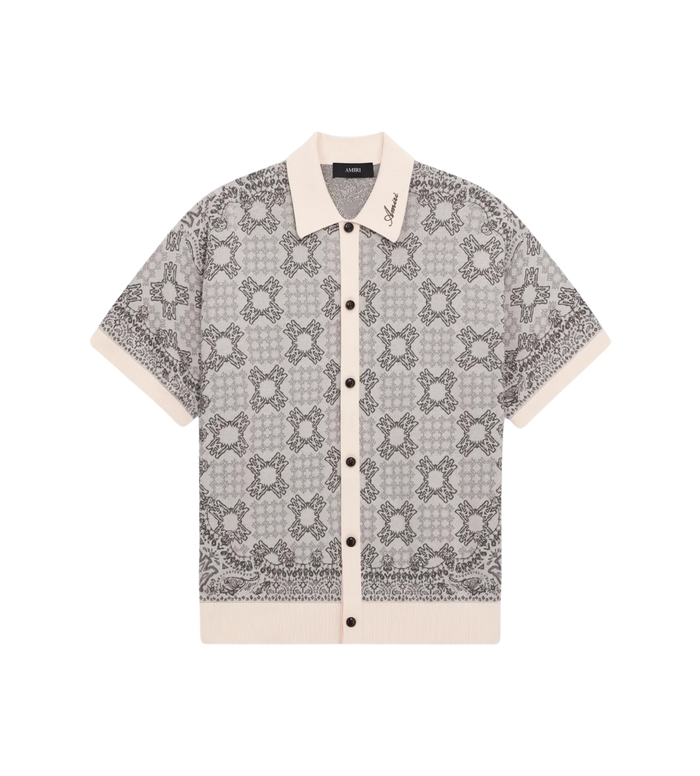 MA vierruits mesh overhemd in bruin/beige