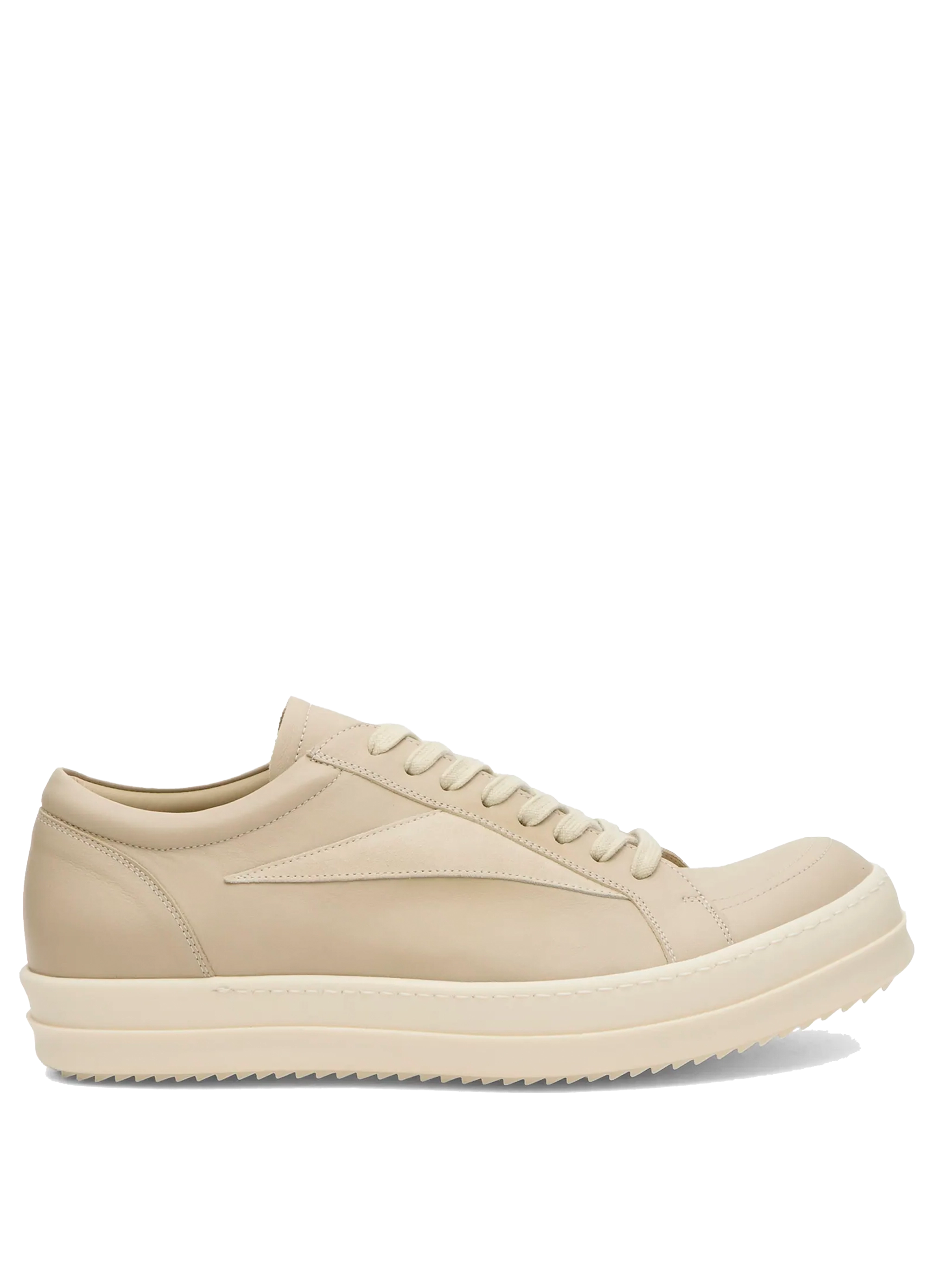 Rick Owens Contrast Patch Leather Sneakers in Sand/Milk/Milk