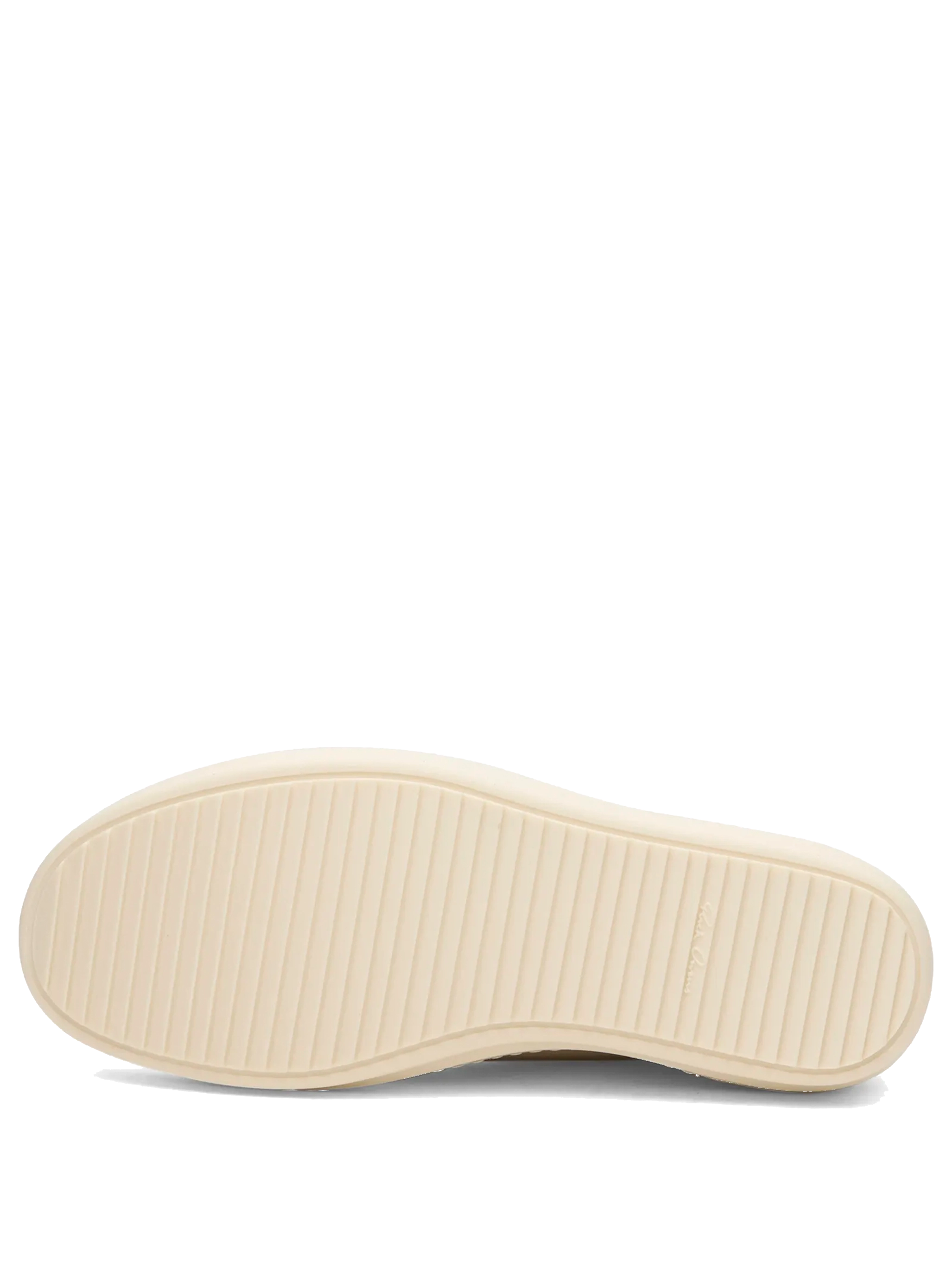 Rick Owens Contrast Patch Leather Sneakers in Sand/Milk/Milk