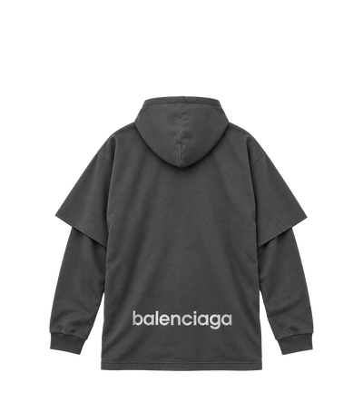 Gelaagd logo Hoodie Zwart