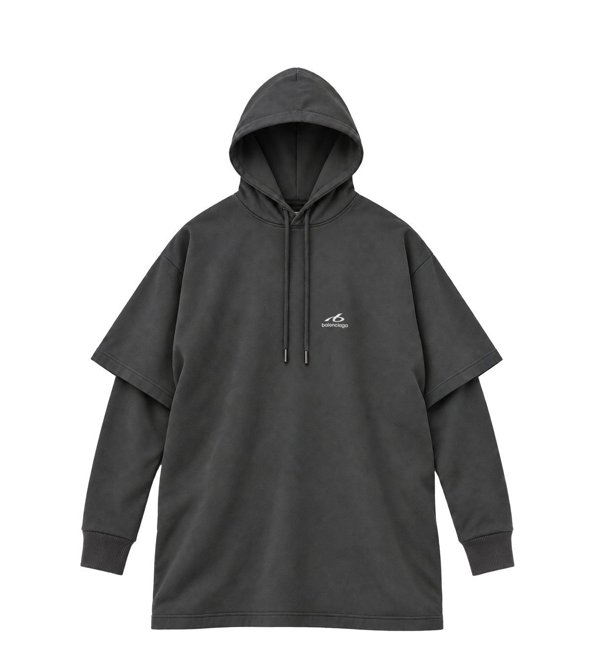 Gelaagd logo Hoodie Zwart