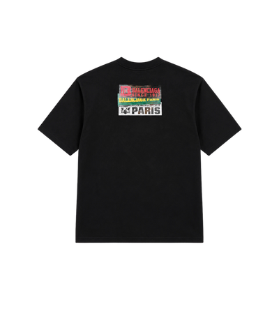 Balenciaga Bumper Stickers Medium Fit T-Shirt Black