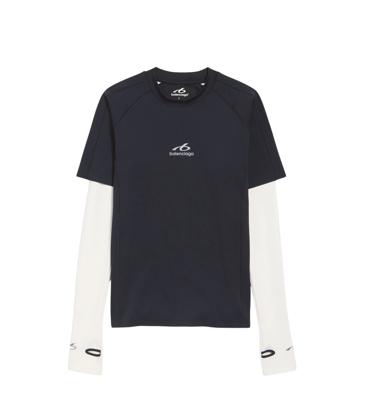Techwear Long Sleeve T-Shirt Navy/White