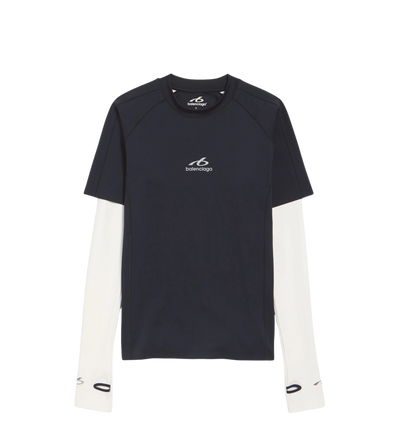 Techwear Long Sleeve T-Shirt Navy/White