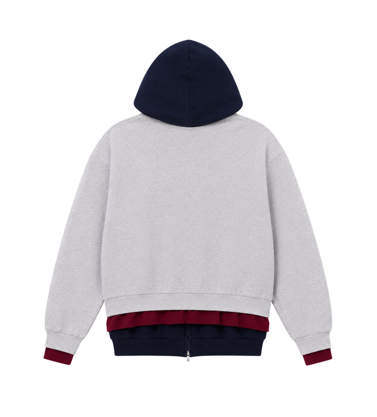 Logo Layered Cotton Jersey Hoodie Heather Grey