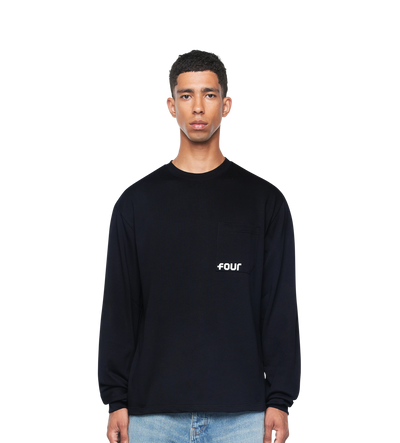Logo Longsleeve Pocket T-shirt Black