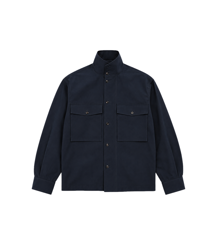 Cotton And Silk Shirt Midnight Blue