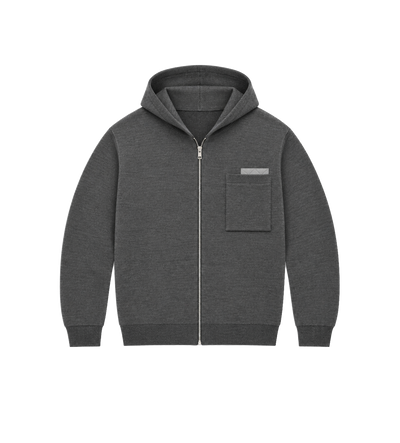Wool And Cashmere Hoodie Dark Slate Melange