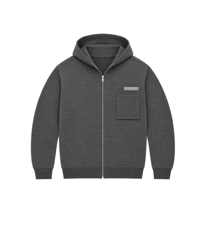 Wool And Cashmere Hoodie Dark Slate Melange