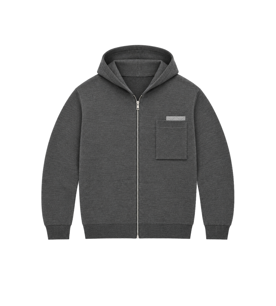 Wool And Cashmere Hoodie Dark Slate Melange
