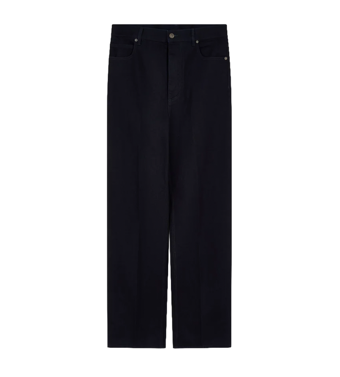 Wide-Leg Jeans Dark Blue Denim