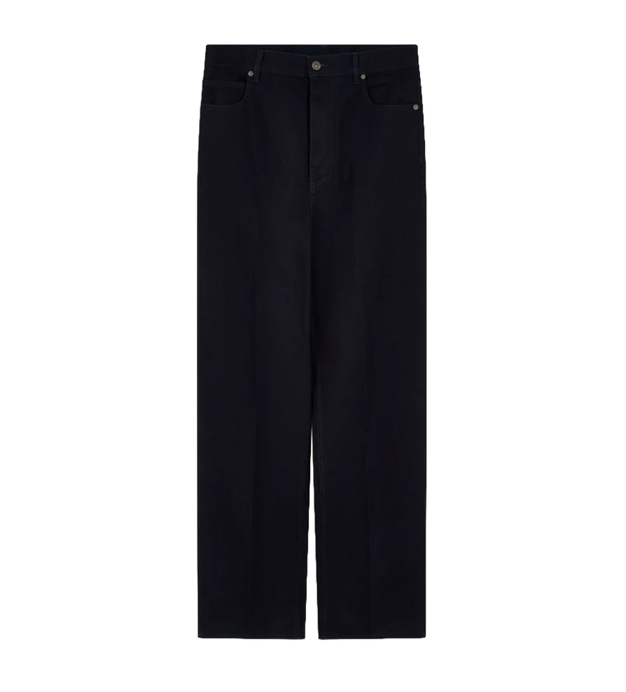 Wide-Leg Jeans Dark Blue Denim