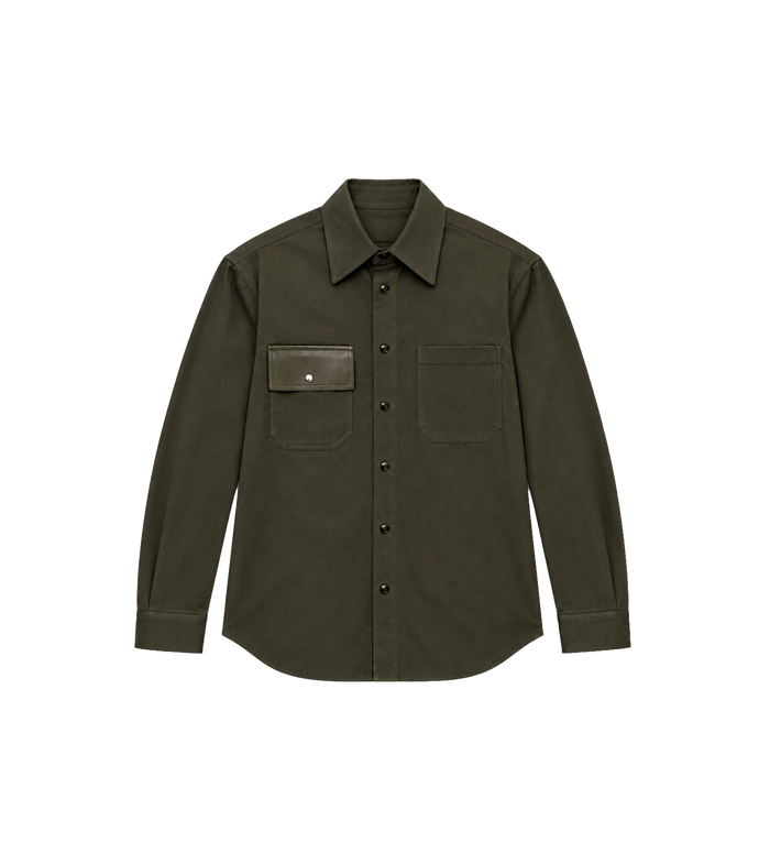 Cotton Gabardine Shirt Dark Juniper