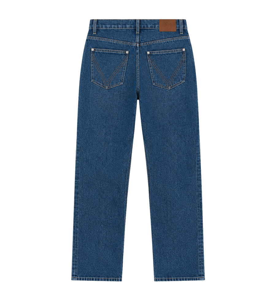 Medium Indigo Wide Leg Jeans Mid Blue