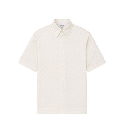 Bottega Veneta Intrecciato katoenen poplin overhemd in wit