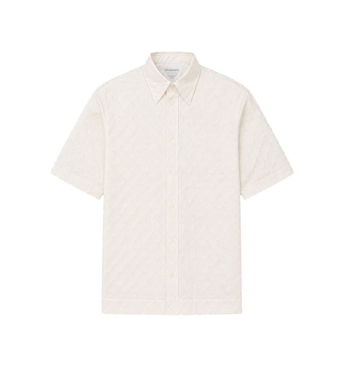 Bottega Veneta Intrecciato katoenen poplin overhemd in wit