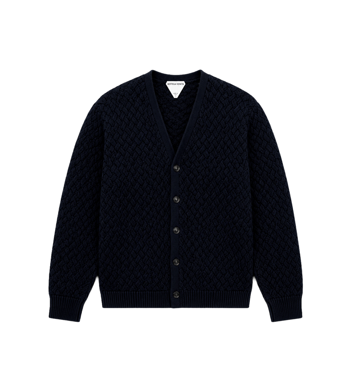 Intrecciato wollen vest in marineblauw