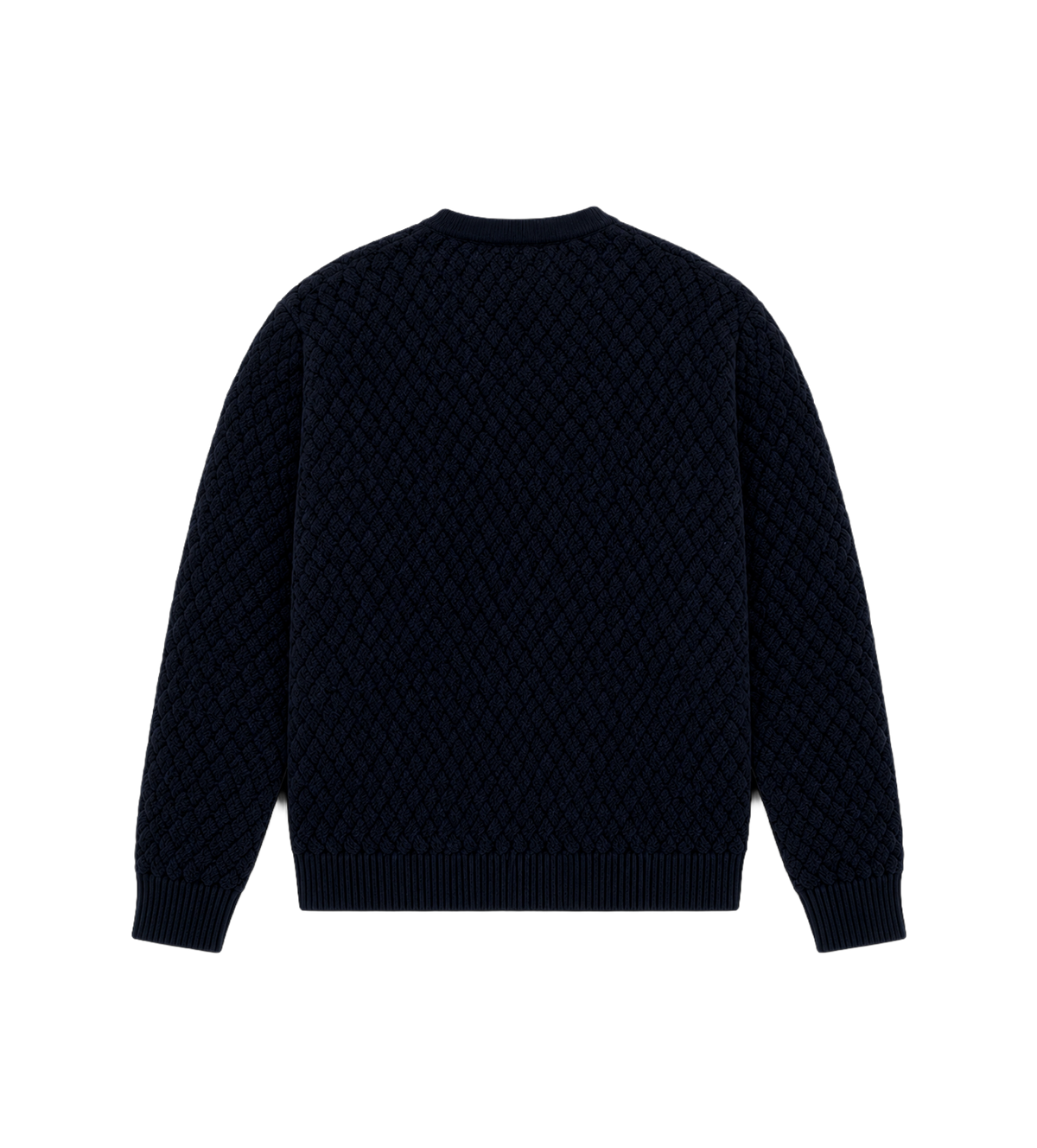 Intrecciato wollen vest in marineblauw