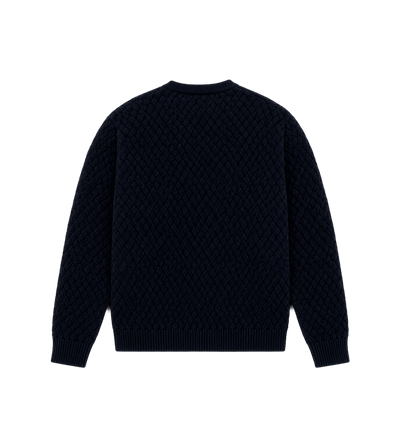 Intrecciato wollen vest in marineblauw