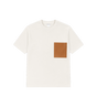 T-shirt met leren zak - Wit
