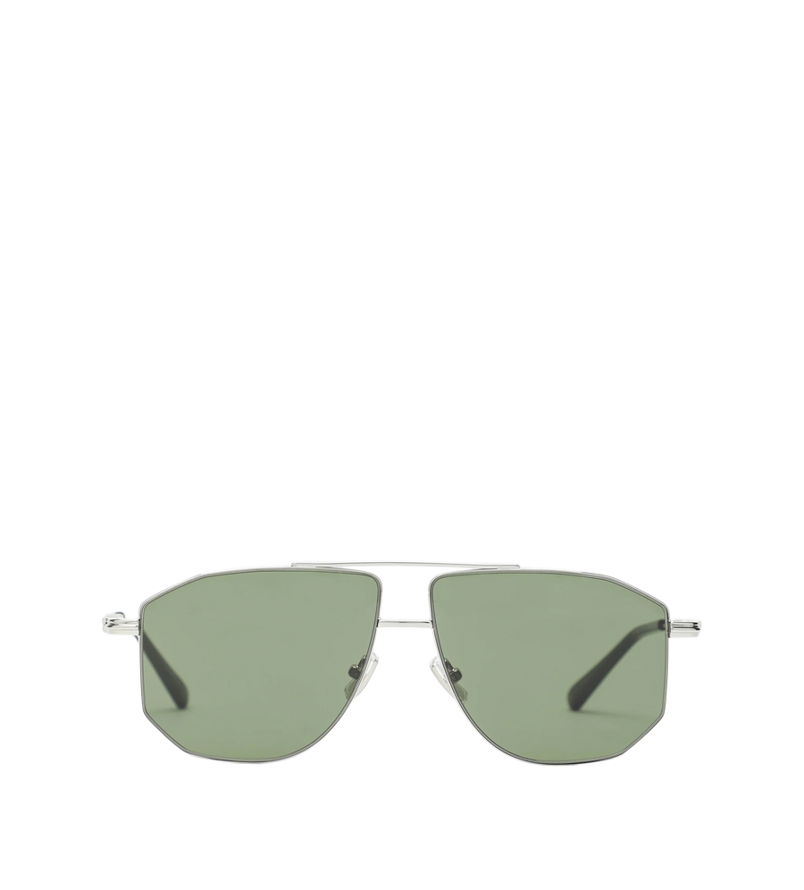 Metal Sunglasses Silver/Green