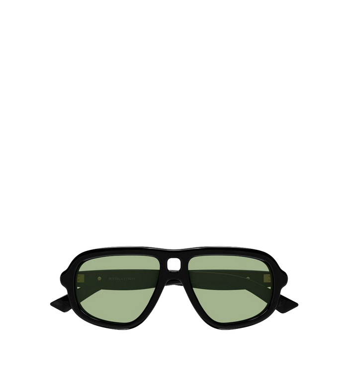 Sophia Ribbon Aviator Sunglasses Black/Green