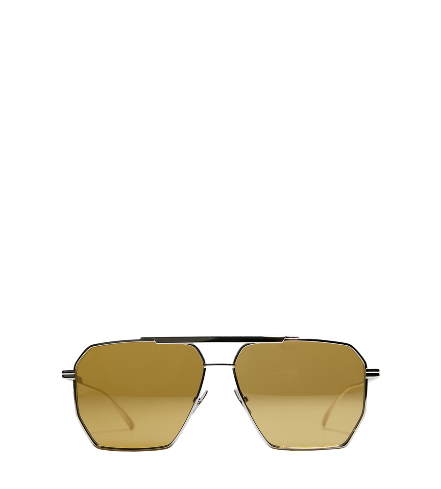 Aviator Sunglasses Silver Brown