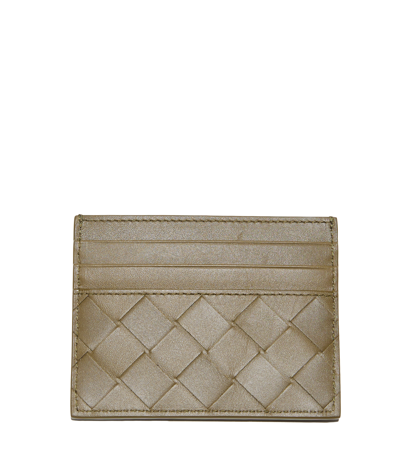 Intrecciato Leather Cardholder Mud