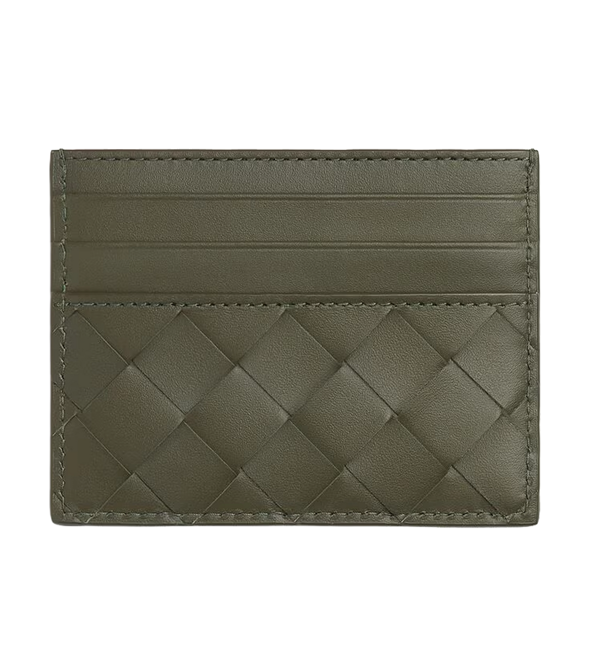 Intrecciato Credit Card Case in Crocodile