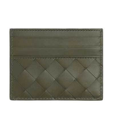 Intrecciato Credit Card Case in Crocodile
