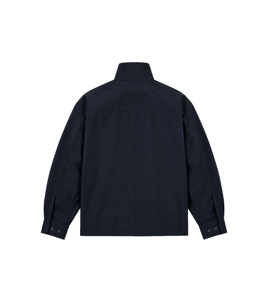 Cotton And Silk Shirt Midnight Blue