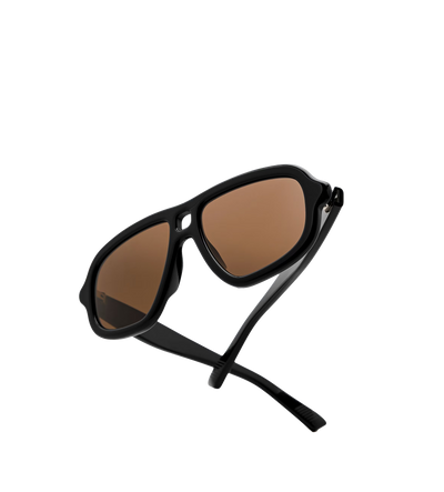 Sophia Ribbon Aviator Sunglasses Black/Brown