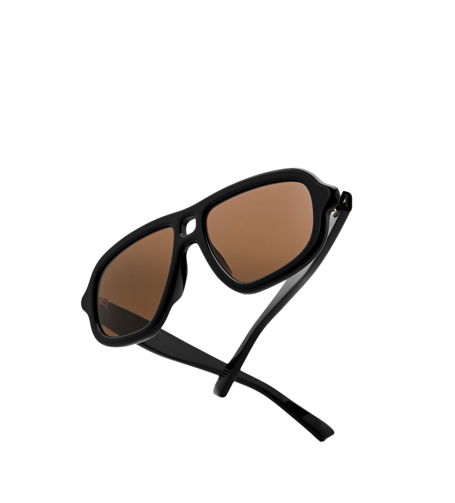 Sophia Ribbon Aviator Sunglasses Black/Brown