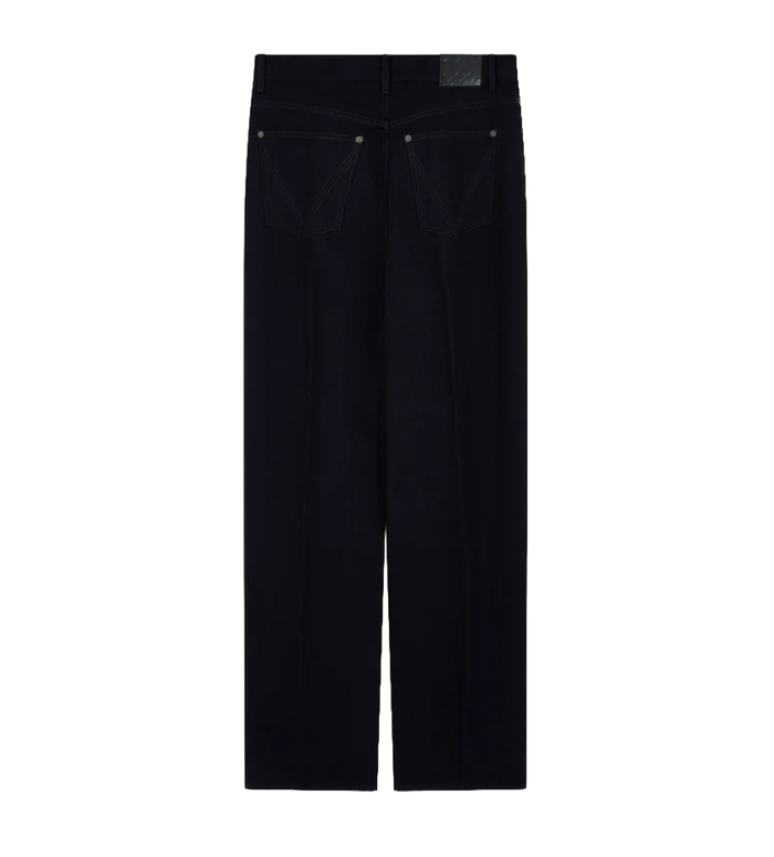 Wide-Leg Jeans Dark Blue Denim