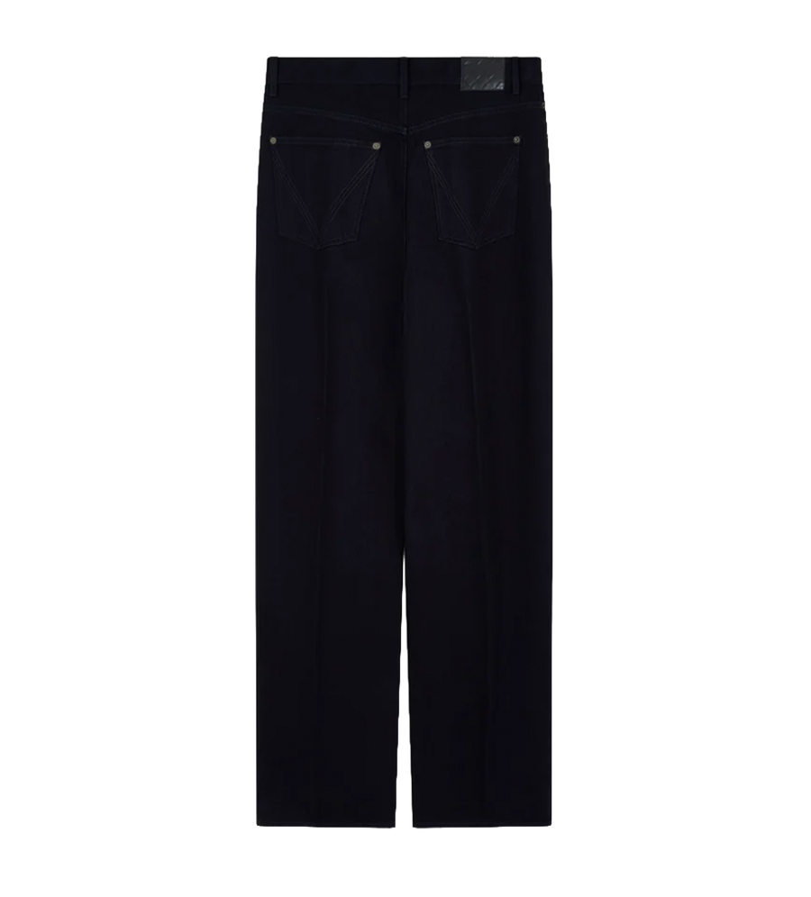 Wide-Leg Jeans Dark Blue Denim