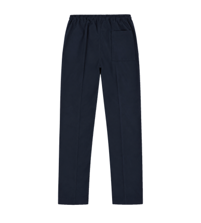 Cotton-Silk Drawstring Trousers Blue