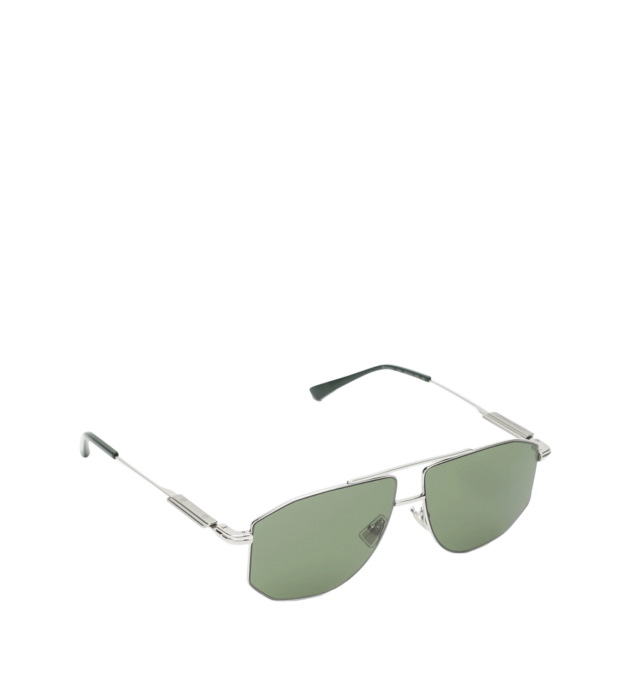 Metal Sunglasses Silver/Green