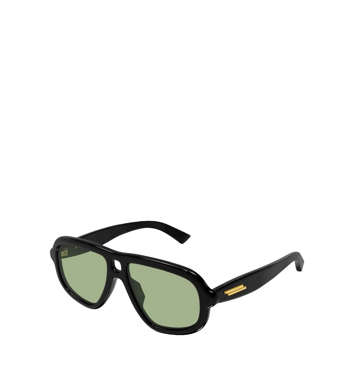 Sophia Ribbon Aviator Sunglasses Black/Green