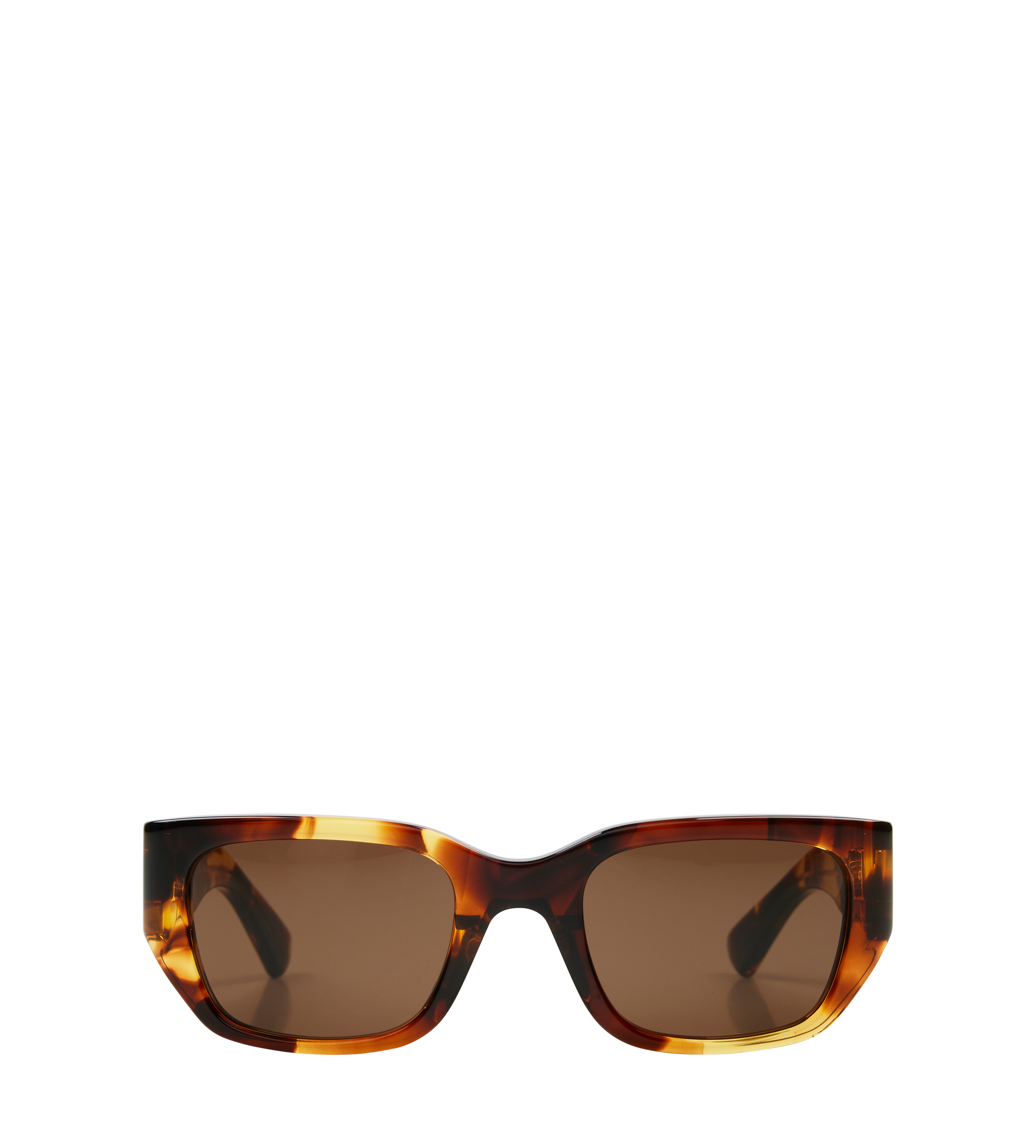 Bottega Veneta Intrecciato Square Sunglasses in Havana Brown