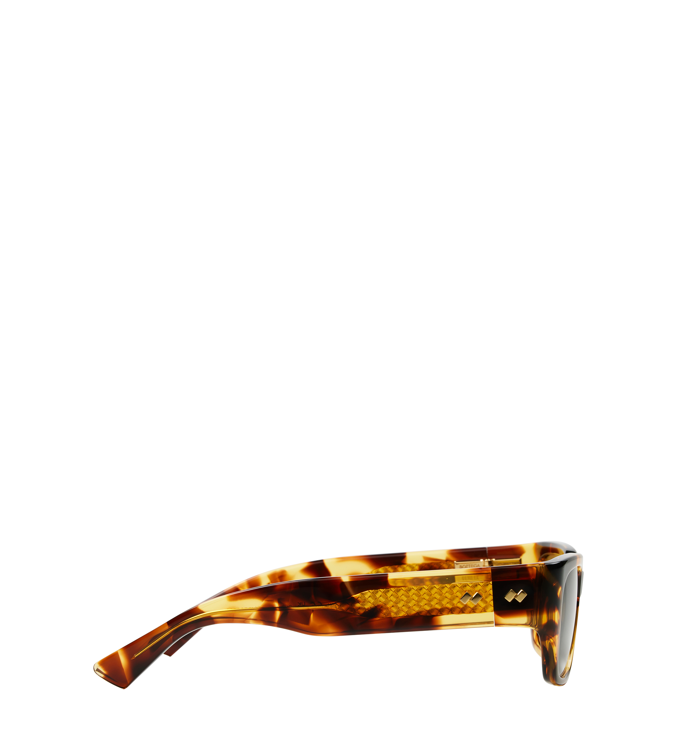 Bottega Veneta Intrecciato Square Sunglasses in Havana Brown