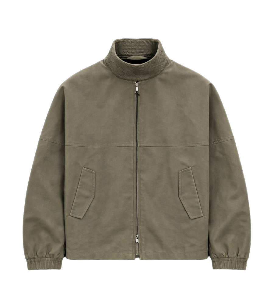Bottega Veneta Compact Cotton Jacket in Toile Steel