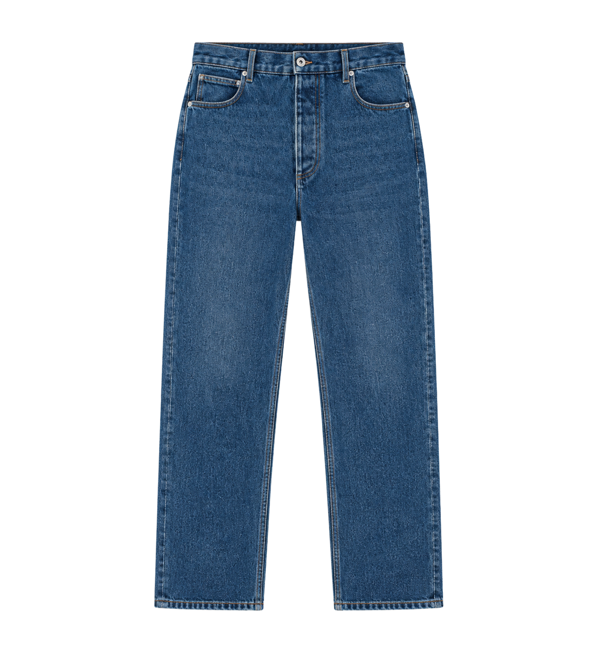 Medium Indigo Jeans Met Wijde Pijpen Middenblauw