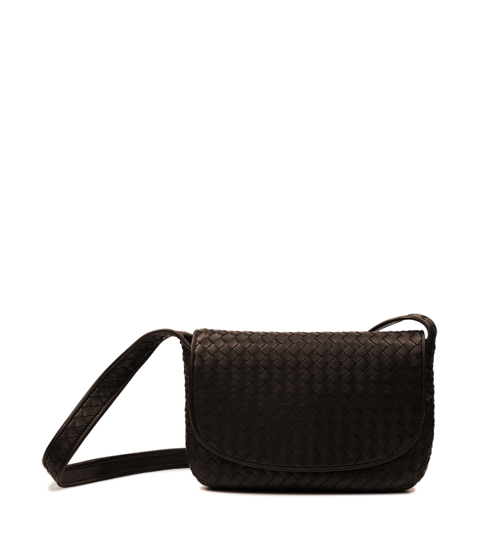 Woven Shoulder Bag in Brown
