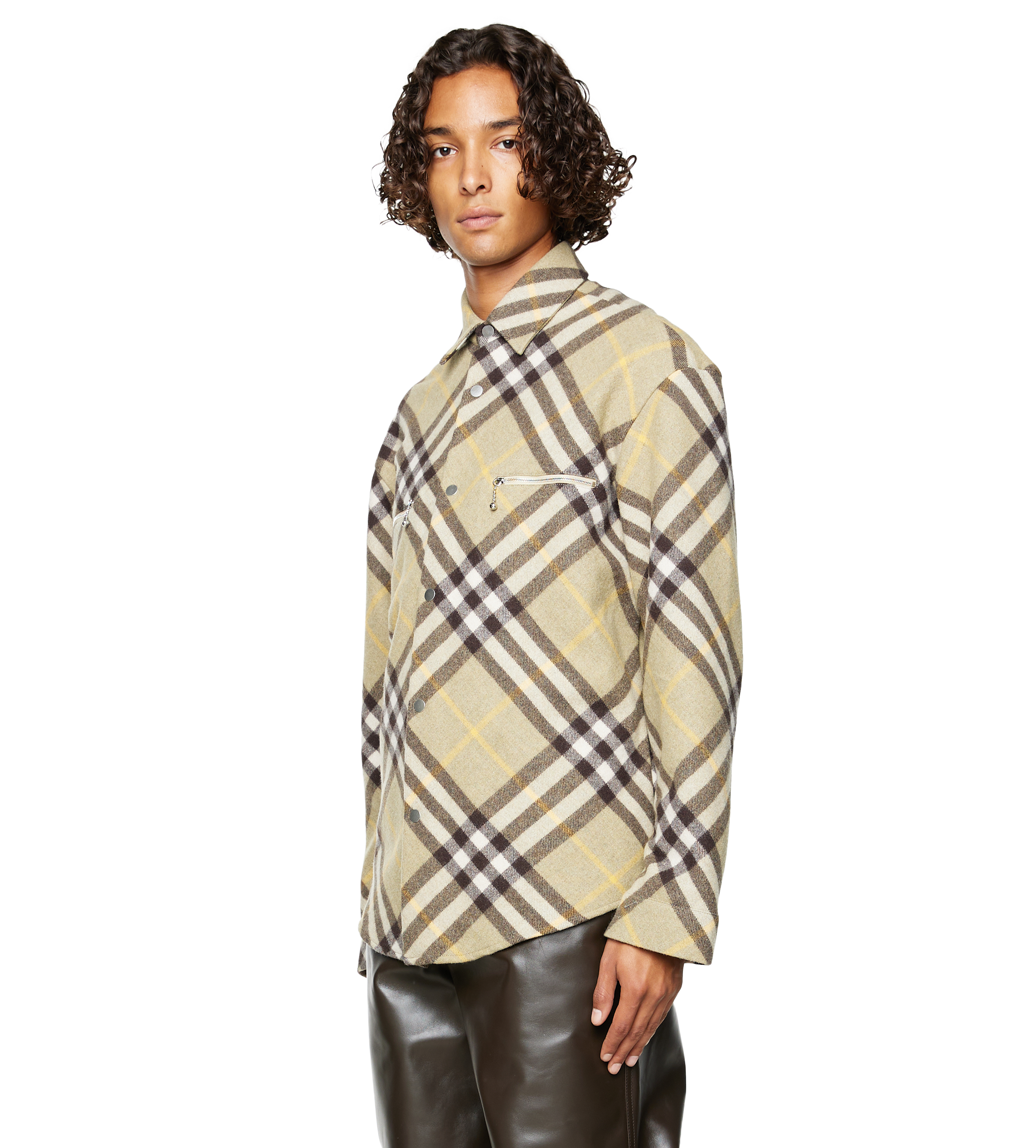 Checked Wool-Blend Shirt Multicolor