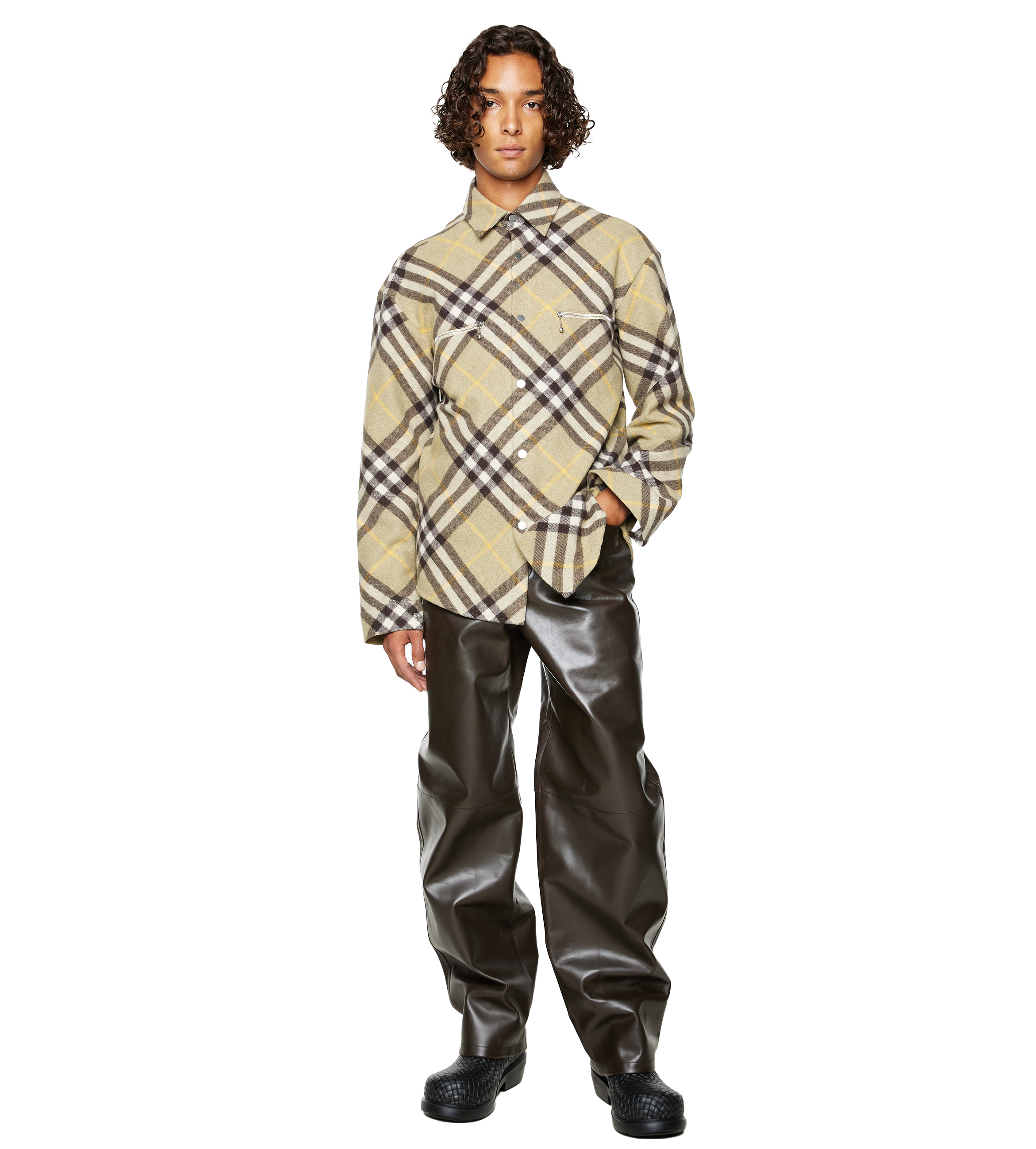 Checked Wool-Blend Shirt Multicolor