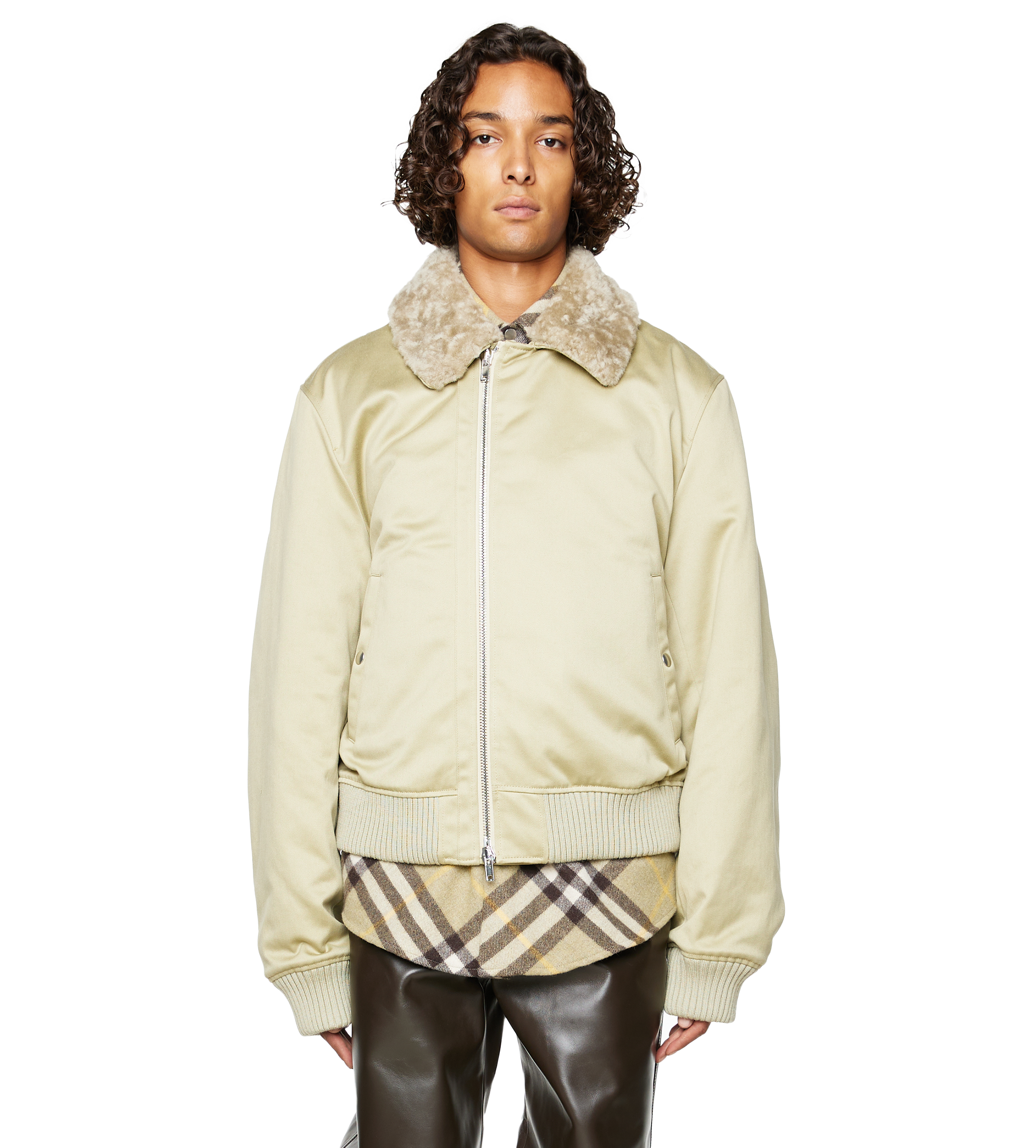 Bomber Jacket Shearling Collar Hunter