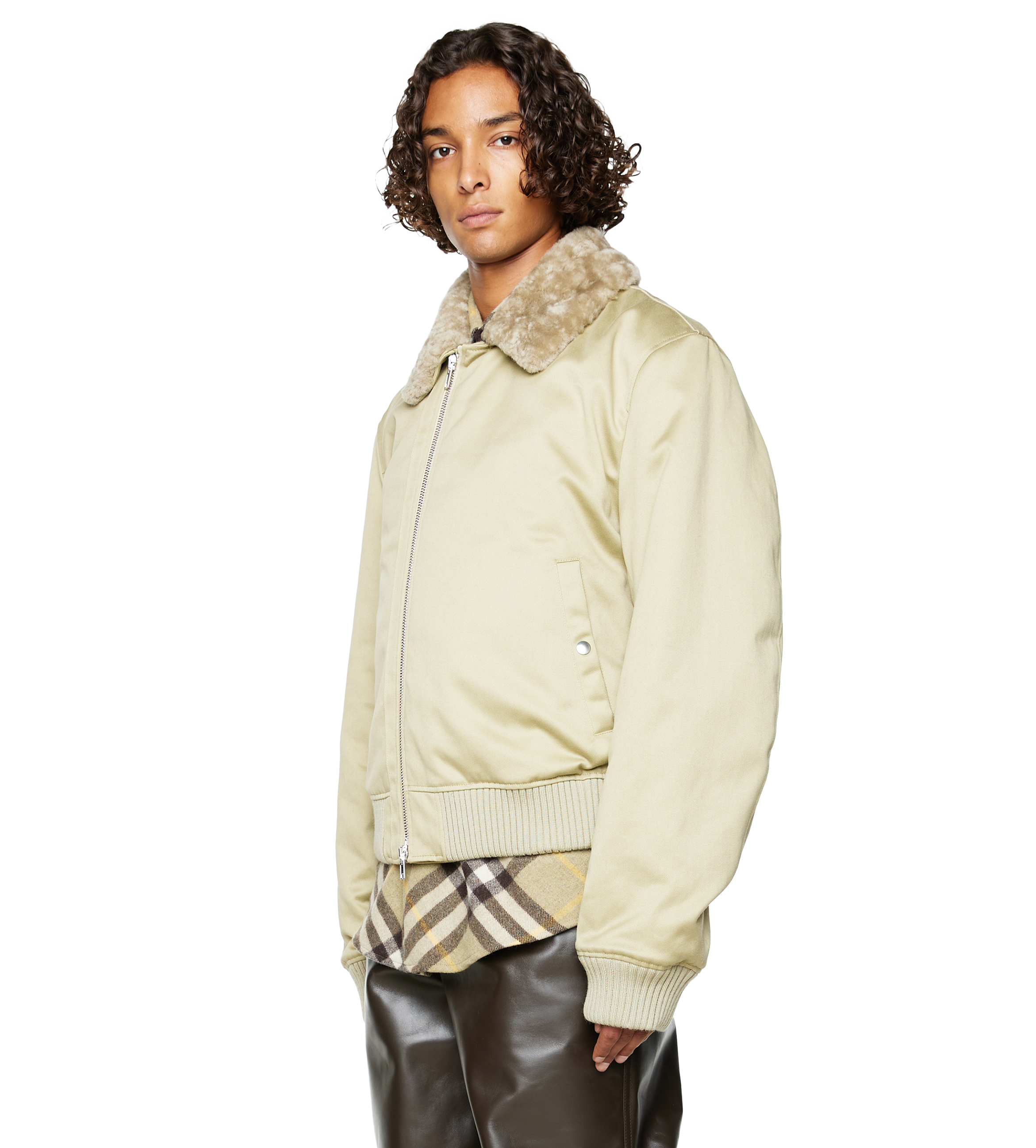Bomber Jacket Shearling Collar Hunter