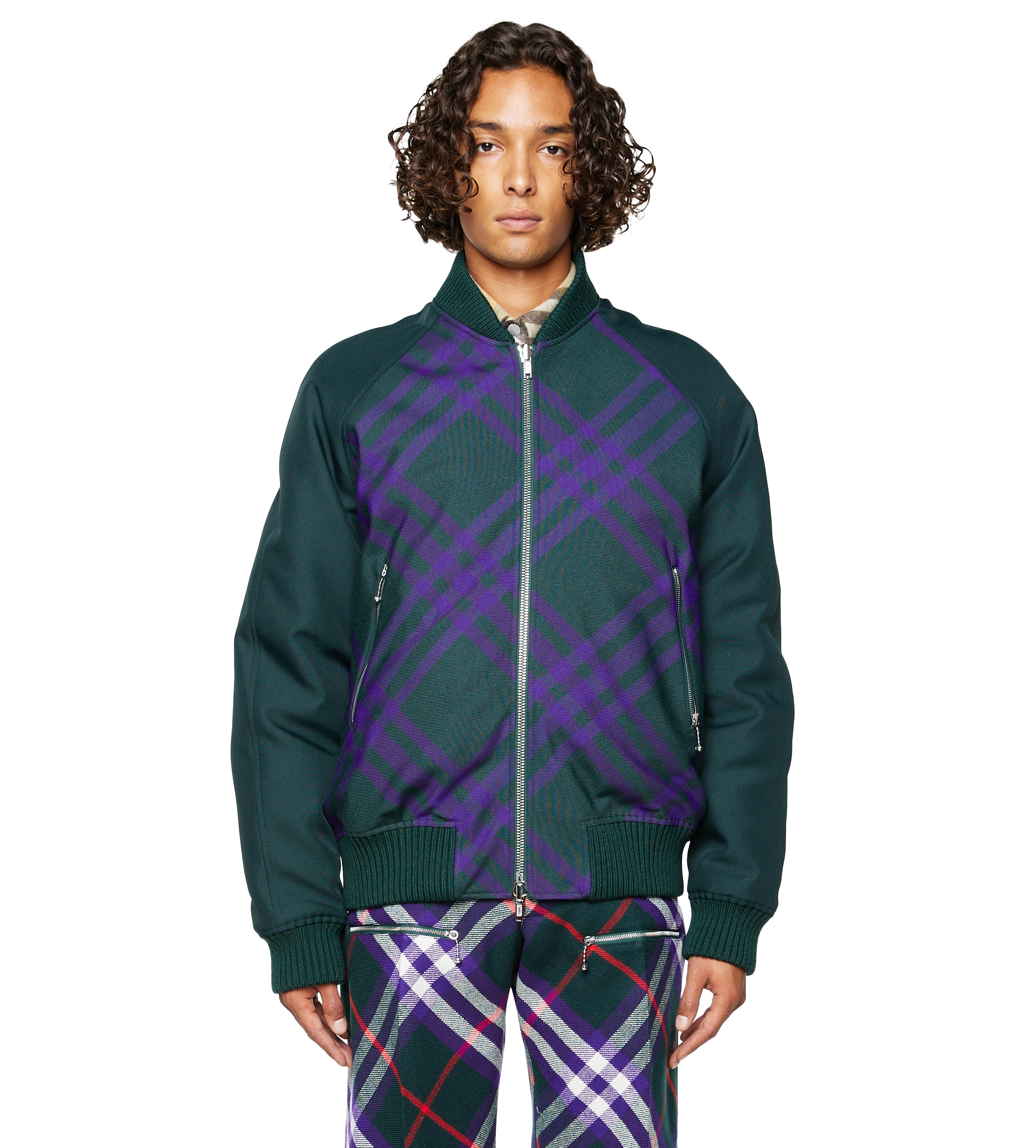Reversible Bomber Jacket Deep Royal Check