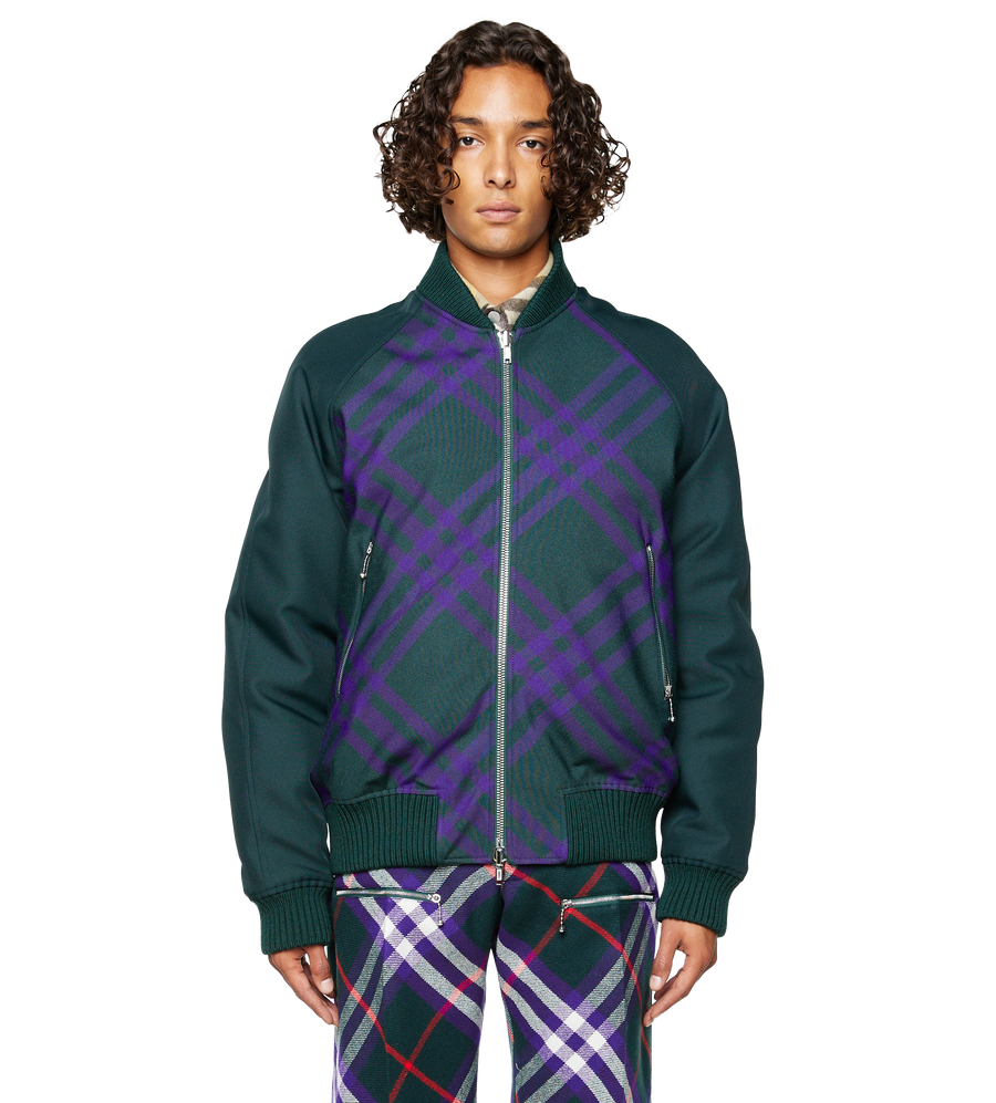 Reversible Bomber Jacket Deep Royal Check